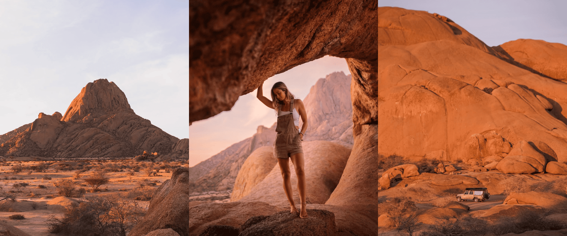 Alie exploring Spitzkoppe, Namibia